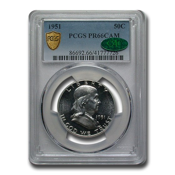 1951 Franklin Half Dollar PR-66 Cameo PCGS CAC 1951 Franklin Half Dollar PR-66 Cameo PCGS CAC