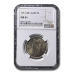 1951 Ireland Florin MS-64 NGC