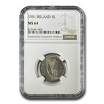 1951 Ireland Shilling MS-64 NGC
