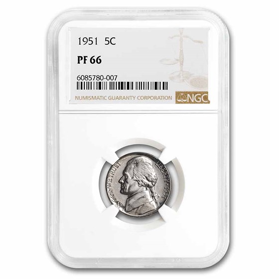 1951 Jefferson Nickel PF-66 NGC 1951 Jefferson Nickel PF-66 NGC