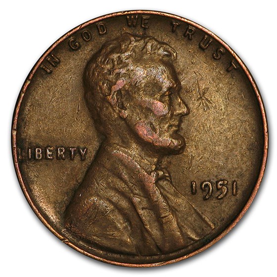 1951 Lincoln Cent Fine+ 1951 Lincoln Cent Fine+