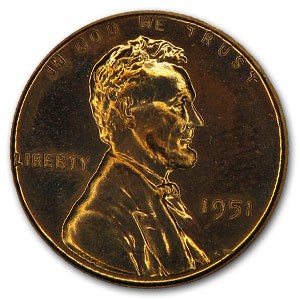1951 Lincoln Cent Gem Proof (Red) 1951 Lincoln Cent Gem Proof (Red)