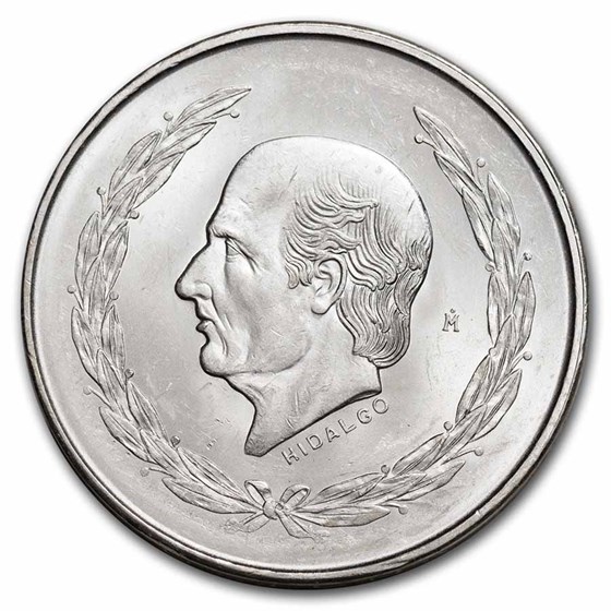 1951 Mexico Silver 5 Pesos Hidalgo BU