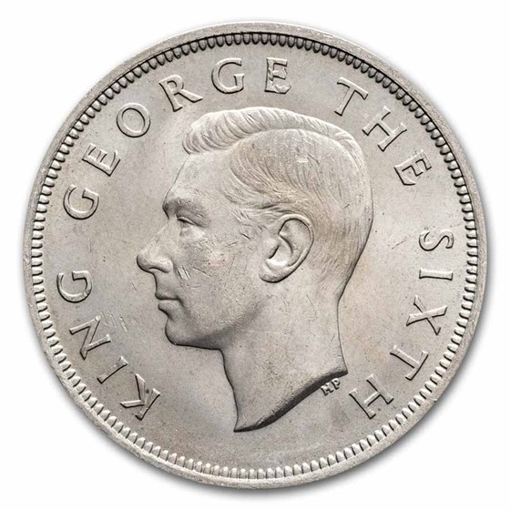 1951 New Zealand Copper-Nickel 1/2 Crown George VI BU 1951 New Zealand Copper-Nickel 1/2 Crown George VI BU