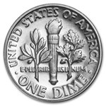 1951 Roosevelt Dime 50-Coin Roll BU