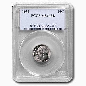 1951 Roosevelt Dime MS-66 PCGS (Full Torch) 1951 Roosevelt Dime MS-66 PCGS (Full Torch)