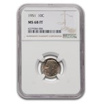 1951 Roosevelt Dime MS-68 NGC (FT)