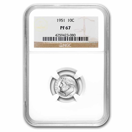 1951 Roosevelt Dime PF-67 NGC 1951 Roosevelt Dime PF-67 NGC