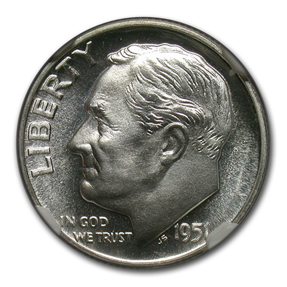 1951 Roosevelt Dime PF-68 Cameo NGC 1951 Roosevelt Dime PF-68 Cameo NGC
