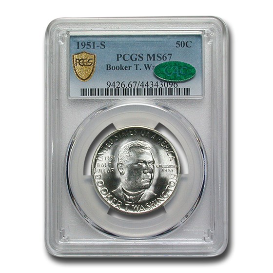 1951-S Booker T. Washington Half Dollar MS-67 PCGS CAC 1951-S Booker T. Washington Half Dollar MS-67 PCGS CAC