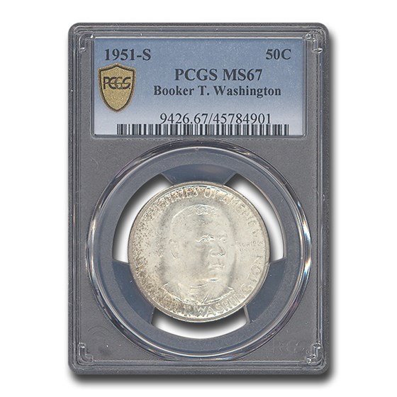 1951-S Booker T. Washington Half Dollar MS-67 PCGS 1951-S Booker T. Washington Half Dollar MS-67 PCGS