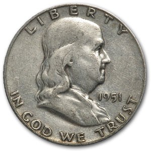 1951-S Franklin Half Dollar Fine/XF 1951-S Franklin Half Dollar Fine/XF