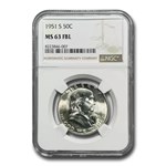 1951-S Franklin Half Dollar MS-63 NGC (FBL)