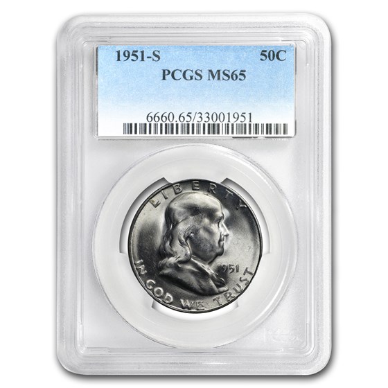 1951-S Franklin Half Dollar MS-65 PCGS 1951-S Franklin Half Dollar MS-65 PCGS
