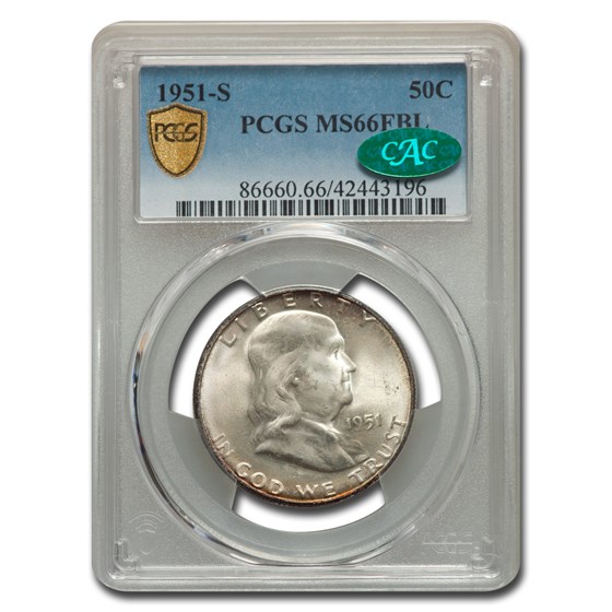 1951-S Franklin Half Dollar MS-66 PCGS CAC (FBL) 1951-S Franklin Half Dollar MS-66 PCGS CAC (FBL)