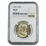 1951-S Franklin Half Dollar MS-67 NGC