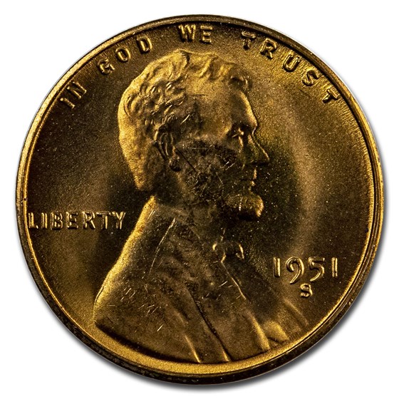 1951-S Lincoln Cent BU (Red) 1951-S Lincoln Cent BU (Red)