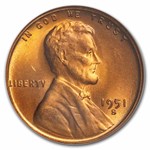 1951-S Lincoln Cent MS-66 NGC (Red)