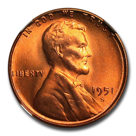1951-S Lincoln Cent MS-67 NGC (Red) 1951-S Lincoln Cent MS-67 NGC (Red)