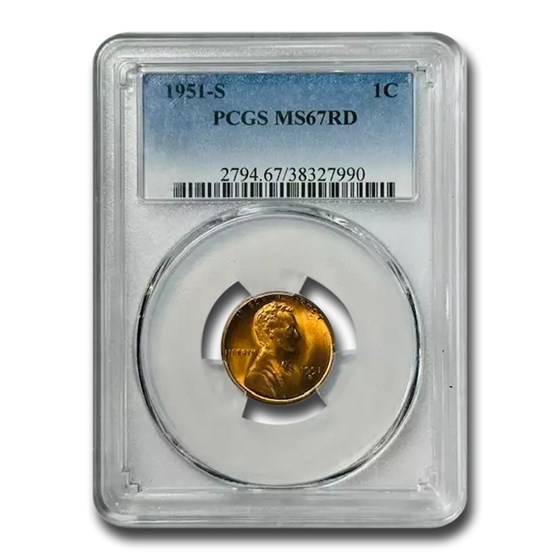 1951-S Lincoln Cent MS-67 PCGS (Red) 1951-S Lincoln Cent MS-67 PCGS (Red)