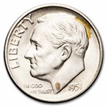 1951-S Roosevelt Dime AU