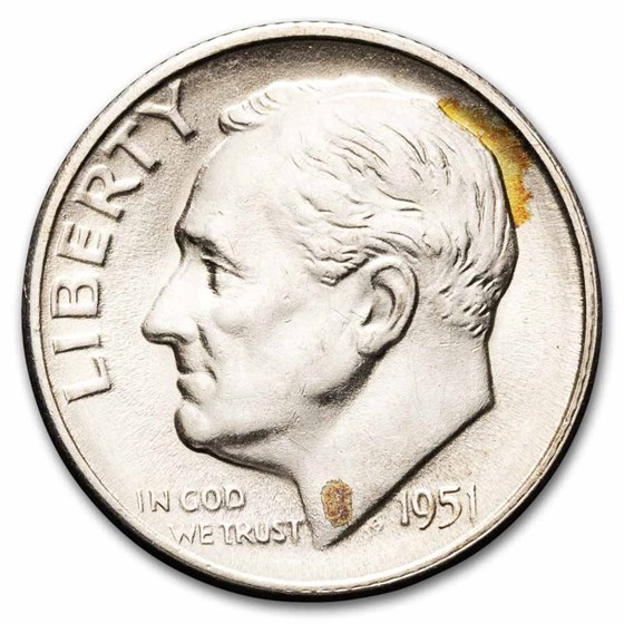 1951-S Roosevelt Dime AU