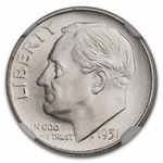 1951-S Roosevelt Dime MS-66 NGC (FT)