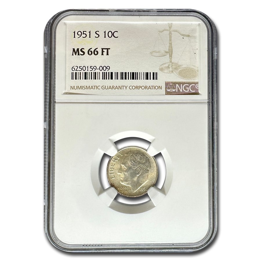 1951-S Roosevelt Dime MS-66 NGC (FT)