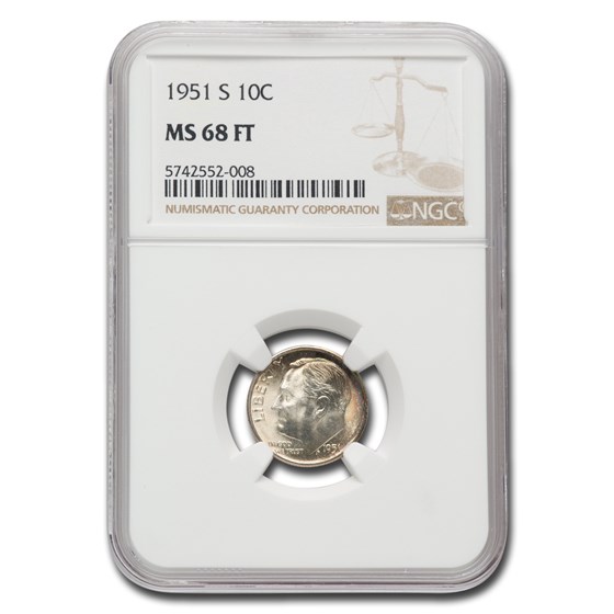 1951-S Roosevelt Dime MS-68 NGC
