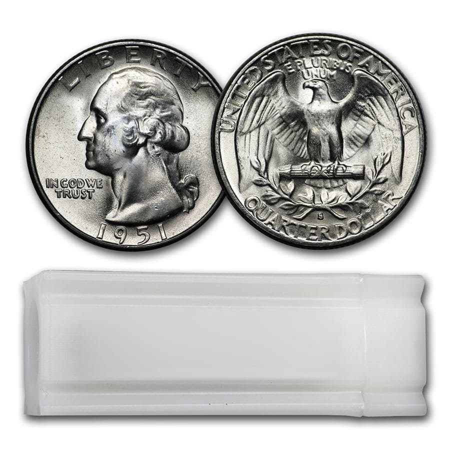 1951-S Washington Quarter 40-Coin Roll BU