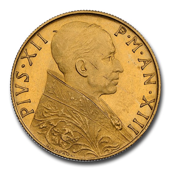 1951 Vatican City Gold 100 Lire Pius XII MS-65 NGC