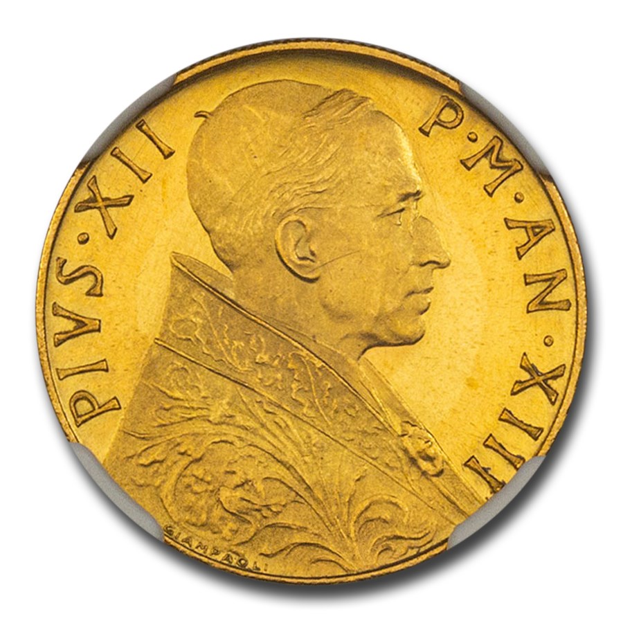 1951 Vatican City Gold 100 Lire Pius XII MS-66 NGC