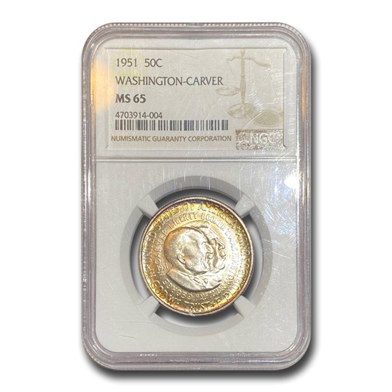 1951 Washington Carver Half Dollar MS-65 NGC 1951 Washington Carver Half Dollar MS-65 NGC