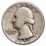 1951 Washington Quarter 40-Coin Roll Avg Circ