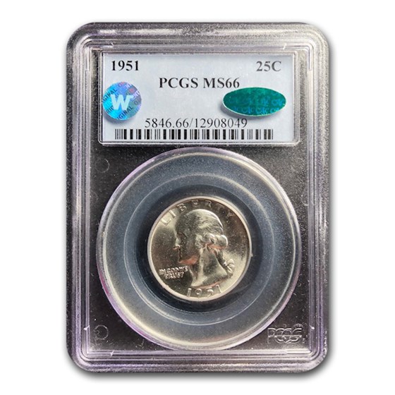 1951 Washington Quarter MS-66 PCGS CAC 1951 Washington Quarter MS-66 PCGS CAC