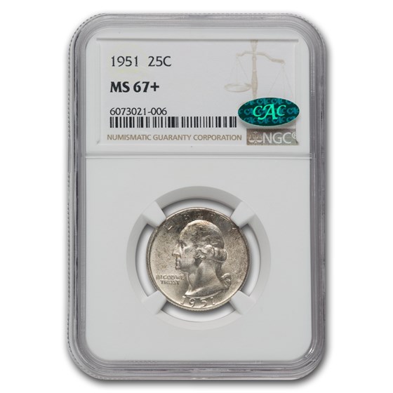 1951 Washington Quarter MS-67+ NGC CAC 1951 Washington Quarter MS-67+ NGC CAC