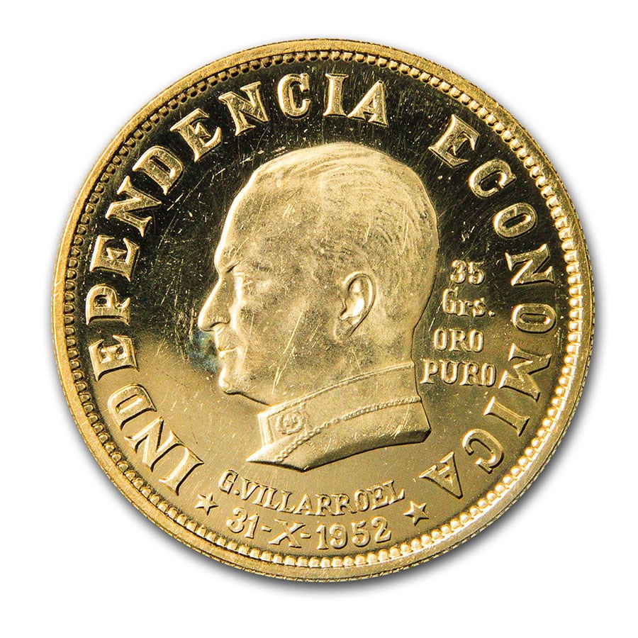 Buy 1952 Bolivia 35 Gramos Gold 50 Bolivianos Revolution BU APMEX