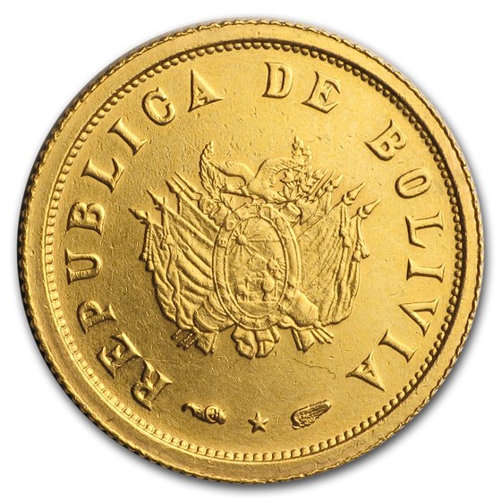 Buy 1952 Bolivia Gold 5 Bolivianos BU APMEX