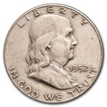 1952-D Franklin Half Dollar 20-Coin Roll Avg Circ