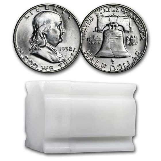 1952-D Franklin Half Dollar 20-Coin Roll BU 1952-D Franklin Half Dollar 20-Coin Roll BU