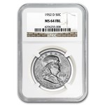 1952-D Franklin Half Dollar MS-64 NGC (FBL)