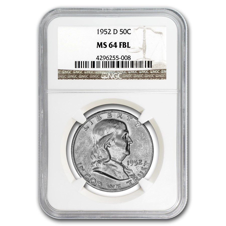 1952-D Franklin Half Dollar MS-64 NGC (FBL)
