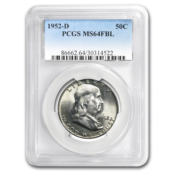 1952-D Franklin Half Dollar MS-64 PCGS (FBL) 1952-D Franklin Half Dollar MS-64 PCGS (FBL)