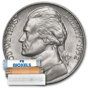 1952-D Jefferson Nickel 40-Coin Roll BU