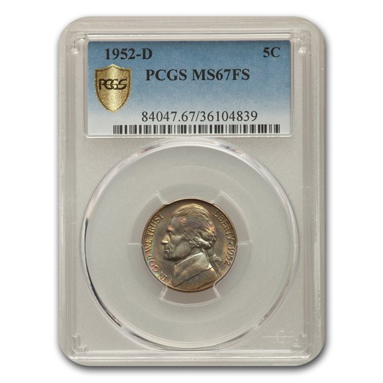 1952-D Jefferson Nickel MS-67 PCGS (FS) 1952-D Jefferson Nickel MS-67 PCGS (FS)