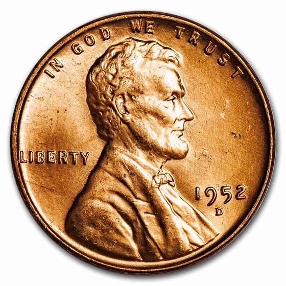1952-D Lincoln Cent BU (Red)
