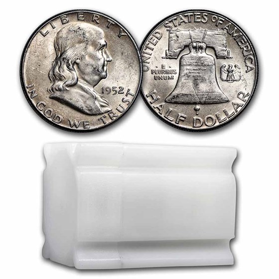 1952 Franklin Half Dollar 20-Coin Roll AU