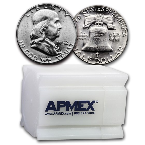1952 Franklin Half Dollar 20-Coin Roll BU 1952 Franklin Half Dollar 20-Coin Roll BU
