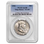 1952 Franklin Half Dollar AU-58 PCGS ('Bugs Bunny')