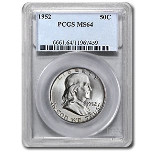 1952 Franklin Half Dollar MS-64 PCGS 1952 Franklin Half Dollar MS-64 PCGS